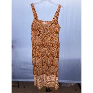 Knox Rose Maxi Sun Dress Long Tank 2x Xxl Summer Orange Brown Sexy Fashion